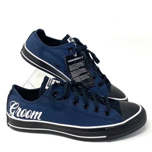 Converse Ctas Low Top Wedding Blue Canvas Women's Size Custom 171213C-BLBUWT - Picture 1 of 9